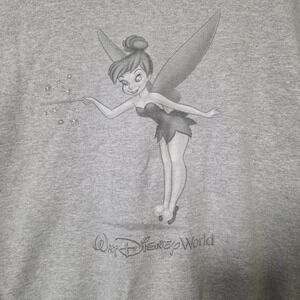 Walt Disney World Jacket Large Tinkerbell Grey Zip Up Hoodie Women's Lrg Vintage